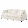 Divano a 3 posti in tessuto bianco 220x90x85 cm