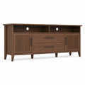 Mobile TV in Legno MDF Marrone con Ante e Cassetti