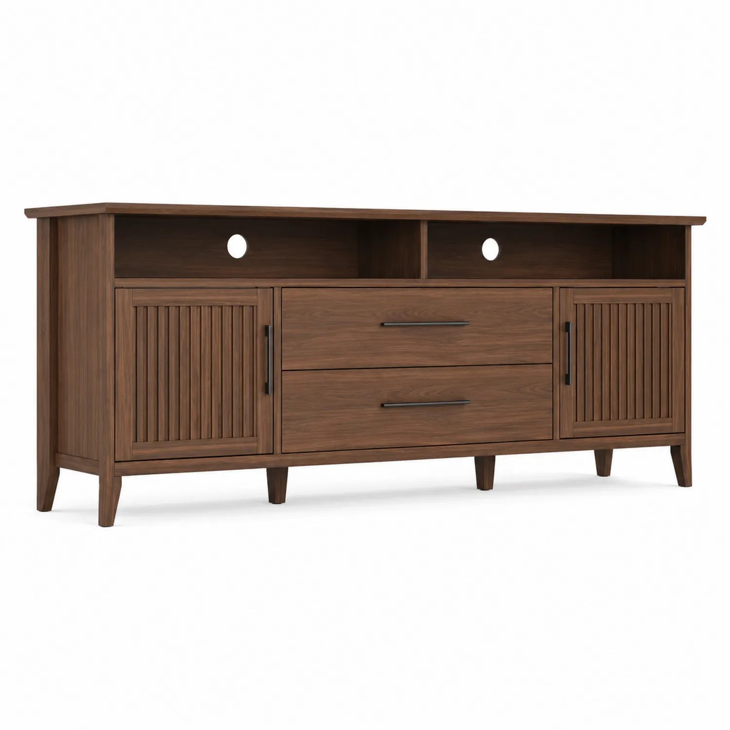 Mobile TV in Legno MDF Marrone con Ante e Cassetti