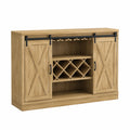 Credenza con Porta Scorrevole in Legno Effetto Rovere con Ripiani per Vino