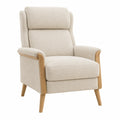 Poltrona in Tessuto Bouclé e Legno Chiaro 80x90x100 cm