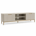 Mobile TV in MDF rettangolare Beige con gambe in metallo 180x40x50 cm