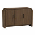 Credenza in Legno Massello Marrone con Maniglie in Metallo