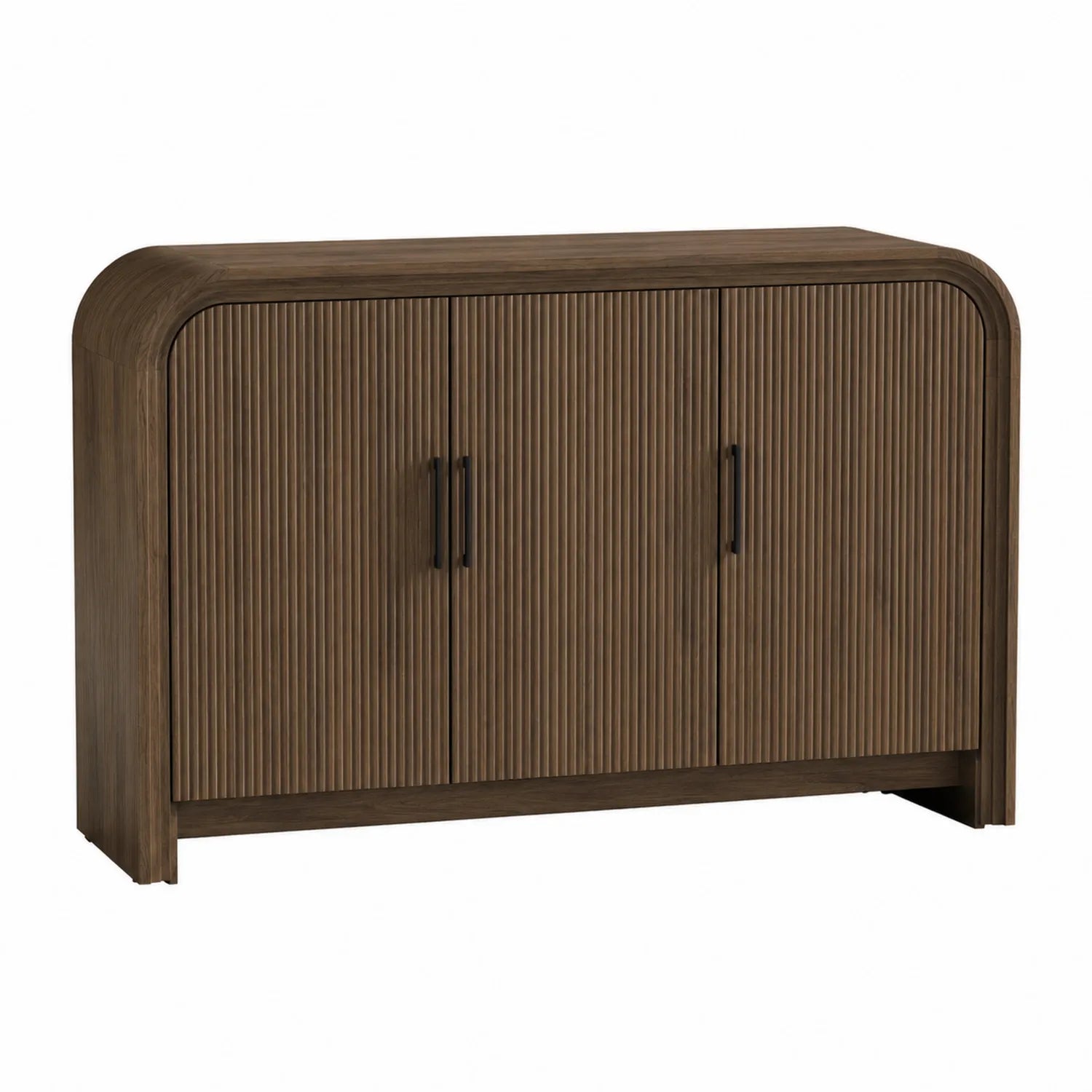 Credenza in Legno Massello Marrone con Maniglie in Metallo