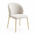 Sedia in tessuto poliestere crema con gambe in acciaio