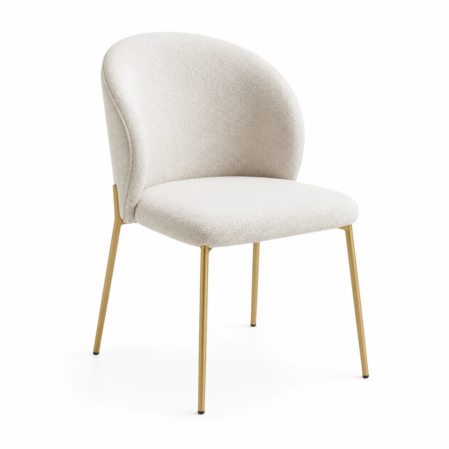 Sedia in tessuto poliestere crema con gambe in acciaio