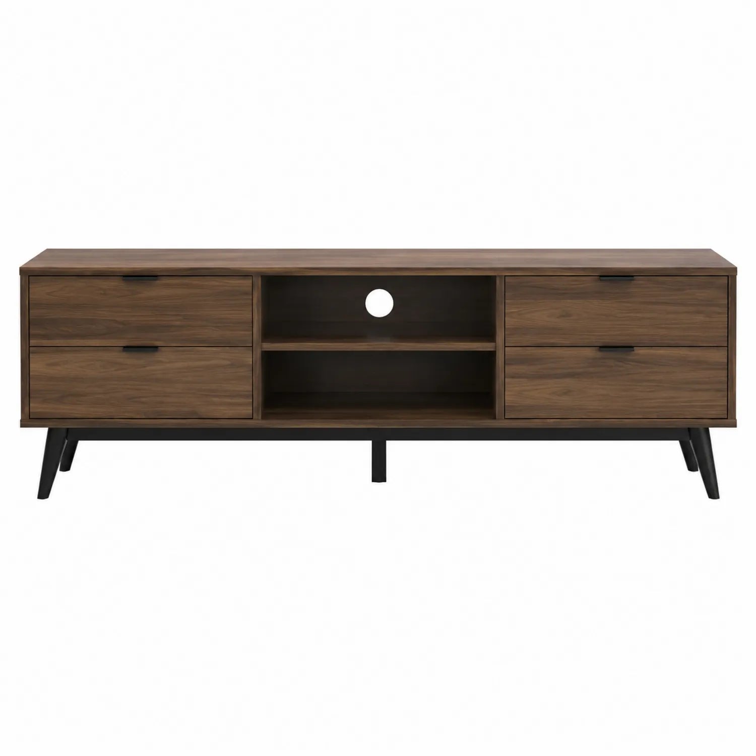 Mobile TV rettangolare in legno con cassetti e mensole 150cm