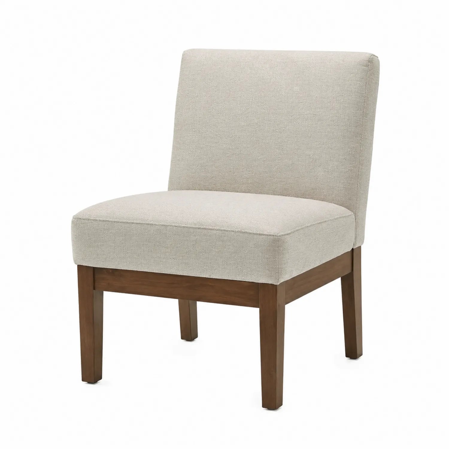 Sedia in legno e tessuto beige 75x60x55cm