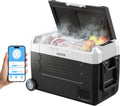 Frigorifero Portatile VEVOR 35L con Compressore, Doppia Zona, 12/24V Auto, 100-240V Casa, -20¡ãC a 20¡ãC, Controllo APP, Ruote Incluse