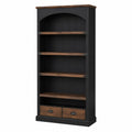 Libreria in Legno con Cassetti Nera e Marrone 200x90x40 cm