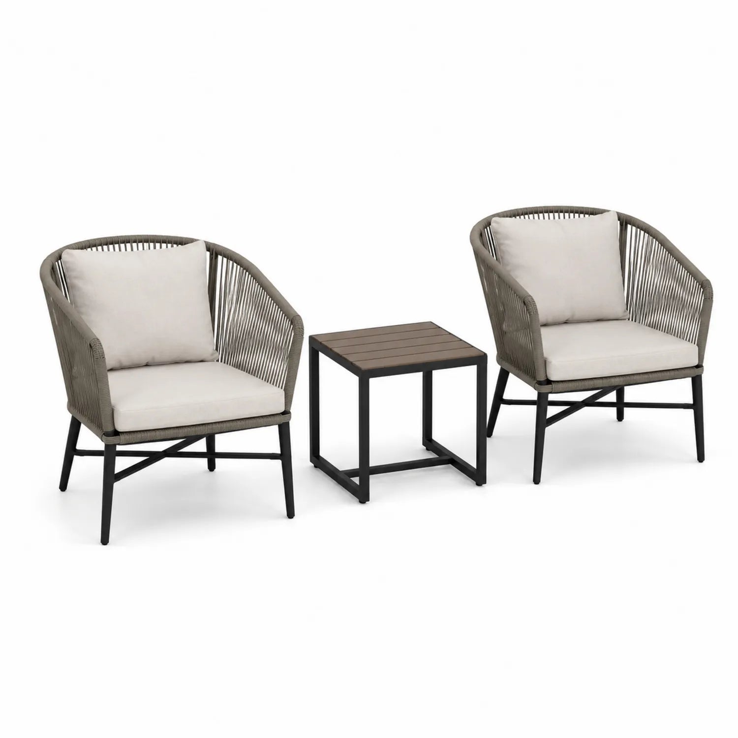 Set di Sedie in Rattan Sintetico con Tavolino