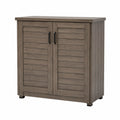Credenza in legno con ante a doghe colore Grigio Marrone