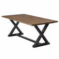 Tavolo da pranzo in legno e metallo nero 200x100x75 cm
