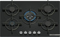 Bosch Serie 6 Piano Cottura a Gas 75 cm, Vetro Nero, Manopole Removibili, Flame Select