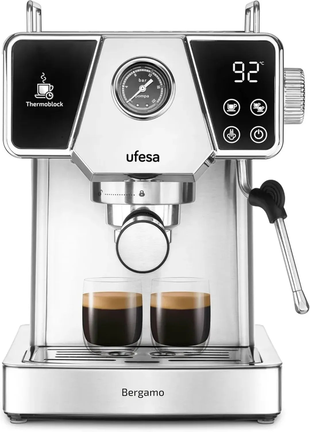 Macchina da Caff¨¨ Espresso Ufesa Bergamo con Touchscreen, 20 Bar, 1350 W